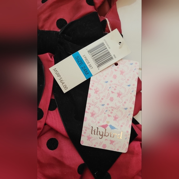 New Lilly bird red/black pockadot dress 👗 NWT. $64 - Picture 3 of 4